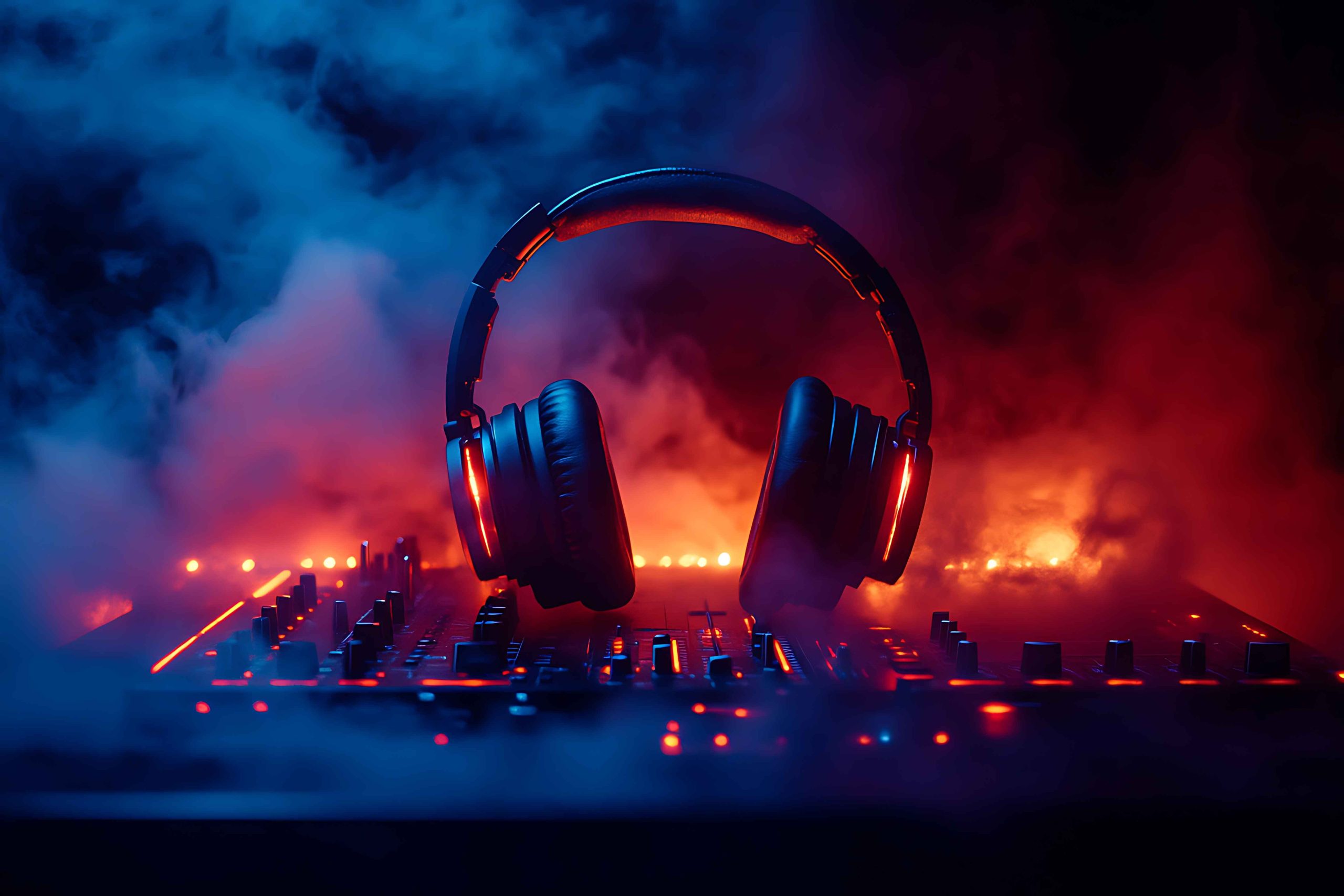 headphones-dj-mixer-with-red-blue-smoke_11zon